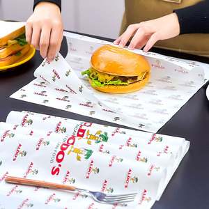 Custom Disposable <b>Food</b> Grade Eco-Friendly Biodegradable Greaseproof PE Coated <b>Paper</b> Sandwich Hamburger <b>Wrapping</b> with Custom Logo - Product Image 3