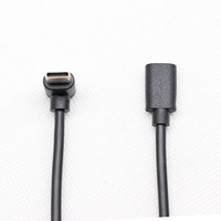 Kabel adaptor USB mikro ke atas/bawah, kabel adaptor OTG USB C pria Ke mikro B Wanita 90 derajat bersudut untuk MacBook Pro