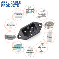 Prise de courant femelle AC LZ-16-1 IEC 60320 C16, 3 broches en cuivre, prise de courant électrique avec mise à la terre