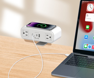 PD 65W 100W <span class=keywords><strong>Abrazadera</strong></span> de escritorio resistente a la manipulación Tira de alimentación USB C Estación de carga inalámbrica Protector contra sobretensiones de escritorio PD 65W Carga rápida - Product Image 3