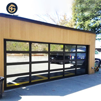 Prix de porte de garage en plexiglas 16x8 sectionnel moderne pleine vue en aluminium panneau de verre trempé