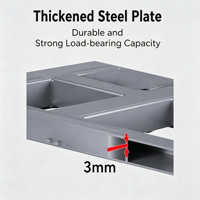 Carretilla de Plataforma de Acero de Alta Resistencia con Capacidad para 250 kg, Carro de Mano Plegable de 4 Ruedas con Ruedas Rojas de 4 Pulgadas para Mudanzas en Almacenes