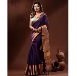 Sari de Seda Pura Multicolor para Mujer con Textura de Tela Premium y Estilo Tradicional Elegante para Celebraciones Festivas de la India - Product Image 1