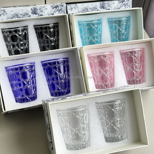 Juego de Copas de Vino de Cristal con Diseño Art Deco de Ratán de Lujo para el Regreso a Clases, Uso Doméstico, Juego de Regalo en Caja, Juego de Regalo de Viaje - Product Image 4