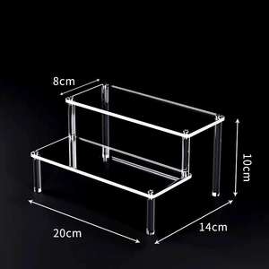 Đánh bóng Acrylic trong suốt hình thang Máy tính để bàn hiển thị đứng ba lớp dọc ống thực phẩm món tráng miệng giá cho cốc giấy - Product Image 3