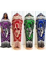 Robe Bubu Africaine Élégante en Rayonne et Coton à Imprimé Numérique pour Femme, Caftan, Robe de Soirée Dashiki, Kaftan Ankara avec Strass Chauds