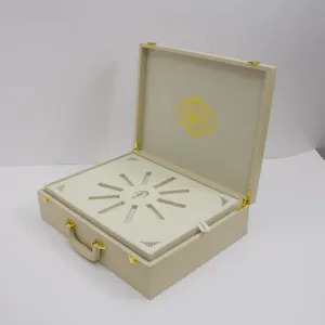 Luxury Custom Logo Premium Gift Box Leather Skincare Set Cosmetic Case Clips Box Supplement Gift Boxes