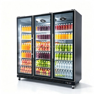 <b>Light</b> luxury panoramic full glass 3-door display cabinet and energy-saving and noise reducing vertical freezer - Product Image 1