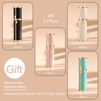 Ahli aroma canggih ahli perjalanan ramah 5ml kulit Mini botol penyemprot parfum lapisan kaca permukaan cetak