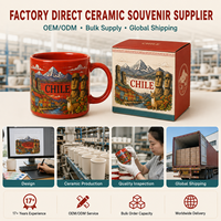 Souvenirs du Chili : Tasse à café en céramique avec motif de ville coloré et paysage emblématique – Tasses en céramique personnalisées OEM ODM en gros