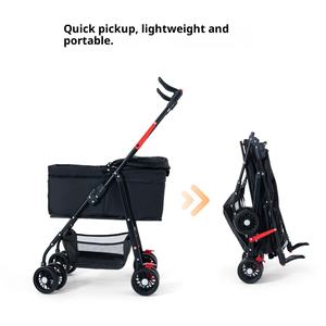 सर्वश्रेष्ठ वाटरप्रूफ समायोज्य आरामदायक 4-पहिया पालतू कुत्ते के लिए फोल्डेबल हल्के निर्माण भंडारण टोकरी - Product Image 6