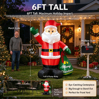 Santa Claus Tiup Natal 180cm dengan Lampu LED dan Tas Hadiah untuk Rumah, Halaman, Taman, dan Pesta Keluarga