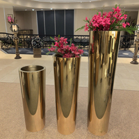 Desainer Pot bunga emas 90cm Modern buatan tangan vas bunga baja tahan karat dekorasi rumah besar Pot tanaman untuk penggunaan Hotel