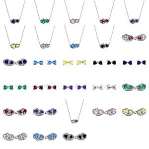 Ensemble de boucles d'oreilles et collier avec pendentif double cœur plaqué or et zircon, bijoux tendance pour femmes, cadeau d'anniversaire - Product Image 1