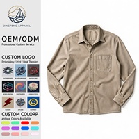 Chemise décontractée en toile de coton 100% extra-longue avec poche poitrine et logo personnalisé pour homme – Source directe