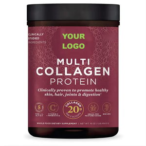 Poudre de protéines multi-collagène bio anti-âge 200g, testée par un tiers, cliniquement prouvée, favorise la santé de la peau, des articulations et de la digestion - Product Image 1