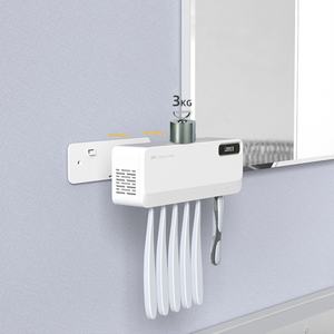 Stérilisateur de brosses à dents UVC, nettoyeur de brosses à dents, support mural avec fonction minuterie, sans fil, pour salle de bain - Product Image 4
