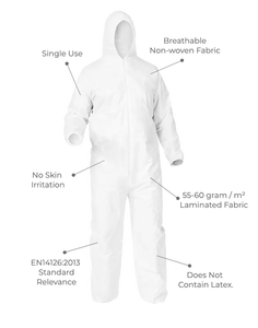 Microporeux jetable non tissé imperméable de peinture industrielle combiné avec le panneau arrière de SMS combinaison protectrice de haute qualité - Product Image 3