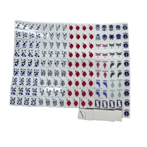 Custom Acryl Blanco Mahjong Tegels Met Opbergdozen Deluxe Amerikaanse Mahjong Kristal Luxe Mini Mahjong Set Voor Reisspel