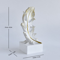 Décoration d'intérieur moderne haut de gamme en résine, ornements de plumes, pour salon, entrée, décoration douce, décoration de pendaison de crémaillère