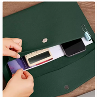 Funda de cuero PU A4 para Carpeta de archivos, carpeta de documentos, logotipo personalizado A4 con hebilla, bolsas coloridas