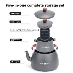 Juego de Té Portátil para Exteriores, Tetera para Camping, Tetera de Viaje para Hervir <span class=keywords><strong>Agua</strong></span> y Preparar Té, Diseño Minimalista Ecológico - Product Image 1