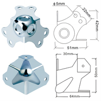 Support d'angle en forme de boule en aluminium Couvercle de protection de bord de caisse en métal pour boîtes à bagages Fer Pièces détachées de sacs spéciaux Accessoires