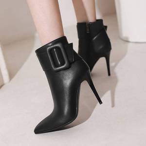 Bottes pour femmes à talon fin, imperméables, décorées de grandes boucles, pour l'automne 2024 - Product Image 4