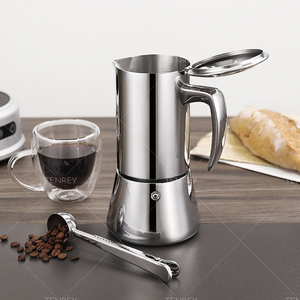 Tenrey Stovetop Espresso Maker 6 tazas <span class=keywords><strong>Cafetera</strong></span> de inducción de acero inoxidable Moka Pot <span class=keywords><strong>Cafetera</strong></span> <span class=keywords><strong>italiana</strong></span> - Product Image 4
