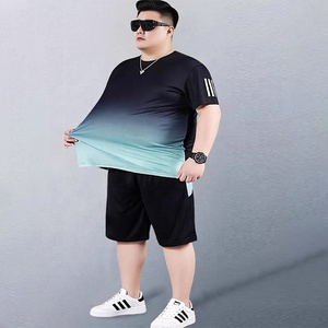 Mens Big and Tall 2 Piece Short Sets Ice Silk Sports Suit 10XL Tie Dye <strong>Tracksuit</strong> Gym Workout Clothes Plus Size Clothing - Product Image 3