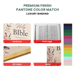 <span class=keywords><strong>Biblia</strong></span> Nueva de Edición Limitada con Bordes Dorados para Niñas, Tapa Dura con Bordes Pintados, Versión en Inglés de Alta Calidad - Product Image 2