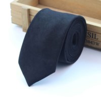 Cravate en micro-suède unie tendance, cravate en cuir pour marié, cravate à carreaux douce pour homme, cravate papillon, cravate de mariage pour homme