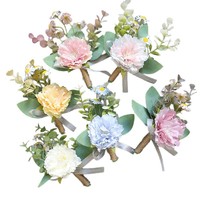 Rangkaian Bunga Pernikahan Gaya Hutan Bunga Kain Buatan untuk Perayaan Bisnis Boutonnieres Corsage Bunga Pergelangan Tangan
