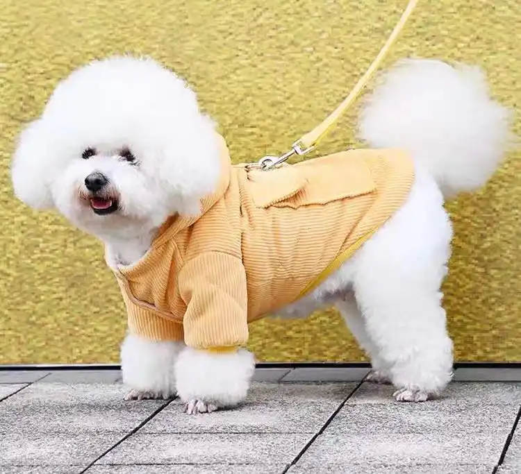 2024新しい扱いやすい犬の服冬の服厚く暖かいバックパックペット綿パッド入りの服ペロスアクセサリー