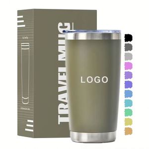 Gobelet isotherme personnalisable en acier inoxydable à double paroi de 20oz et 30oz pour café et vin, avec paille et logo personnalisé, vente en gros - Product Image 1