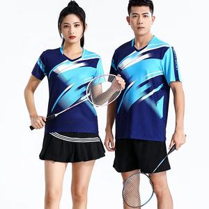 Logo kustom Jersey tenis dan pakaian Tenis Meja Badminton pendek seragam tim tenis pria pakaian olahraga nyaman - Product Image 1