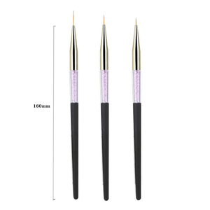 Pinceau à ongles violet diamanté à manche noir 10 mm pour le dessin de détails et le traçage, idéal pour la manucure en gel acrylique et l'art des ongles - Product Image 6