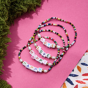 Pulsera de la <span class=keywords><strong>Amistad</strong></span> con Cuentas Vibrantes <span class=keywords><strong>y</strong></span> Modernas de JD, Pulsera Chic Hecha a Mano con Cuentas de Resina Ecológicas, Regalo con Combinación Aleatoria de Cuentas - Product Image 4