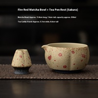 Estick Bol à Matcha Japonais Cuillère à Matcha Set de Cérémonie en Bambou Bol en Céramique Fouet à Thé en Bambou Matcha Set d'Essentiels Coffret Cadeau