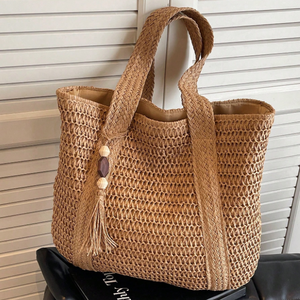 Сумка-тоут ручной работы из натуральной бумажной соломы - Product Image 1