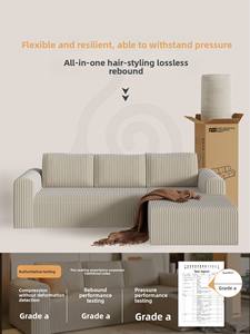 Nuevo Sofá Compacto de Compresión al Vacío 2025 para Sala de Estar, Dormitorio, Apartamento Pequeño, Estilo <span class=keywords><strong>Nube</strong></span> Crema, para Alquiler - Product Image 3