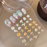 Paso Sico Best-seller Cristal Strass Nail Art Accessoires Mixte Ensemble Lumière Étoile De Mer Dorée Coquille Palmier Étincelant DIY