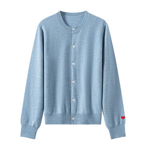 Townkana Cardigan ricamato a cuore <span class=keywords><strong>rosso</strong></span> con polsino in lana 100% da <span class=keywords><strong>donna</strong></span> Casual collo cavallo lavorato a <span class=keywords><strong>maglia</strong></span> maglione con bottoni - Product Image 5