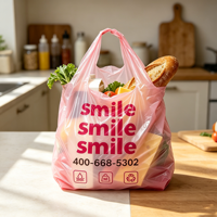 Sacs de courses en plastique personnalisés de 30, 60 et 90 litres avec poignées pour supermarchés et épiceries, emballage en gros