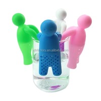 Infuseur à thé en silicone, forme humaine, mignon et amusant, outil de préparation et filtre pour tasses, idéal pour la maison et le bureau, cadeau original