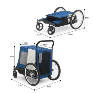 E-RIKE Dog Cat gấp xe đẩy Wagon cắm trại lưới thoáng khí có thể gập lại vật nuôi giỏ hàng với xoay bánh xe - Product Image 2