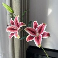 Fleur artificielle de haute qualité au toucher réel, lys simulé, plante en pot pour mariage, photographie en extérieur, décoration intérieure