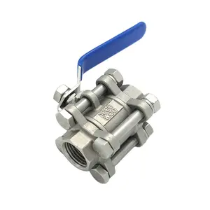 China Manufacture 3 Pcs Non-retention Ptfe Seat 3 Inch Stainless Steel Ball Valve