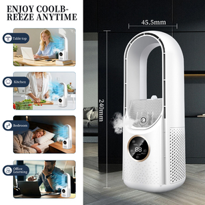Ventilador de <span class=keywords><strong>Torre</strong></span> Recargable sin Aspas, Enfriador de Aire de 6 Velocidades <span class=keywords><strong>con</strong></span> Humidificador, Ventilador de Escritorio de Bajo Consumo para Dormitorio - Product Image 1