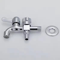 Robinet double pour lave-linge à prix bas, robinet mural à 2 voies, robinet d'arrêt simple, robinet froid en alliage de zinc, un robinet pour deux